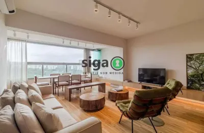 Apto mobiliado com 66m² para locação em pinheiros com 2 quartos, sendo 1 suite e 1 vaga