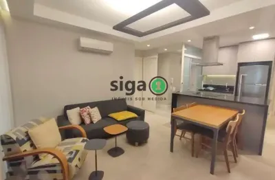 Apto com 61m², mobiliado, com 1 suite, lavabo e 1 vaga no brooklin