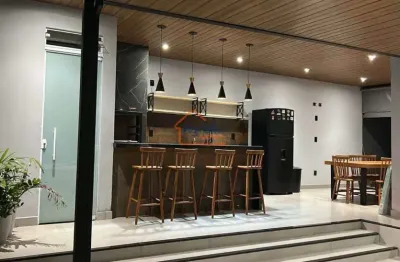 Casa térrea com área gourmet e churrasqueira  a venda no residencial do bosque