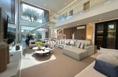 Casa à venda a 200m da praia! rua privativa dentro da riviera, com área de lazer exclusiva, 6 lindas suítes, excelente sala e área de lazer