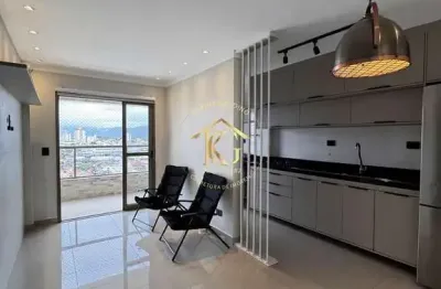Apartamento canto do forte praia grande 2 dormitórios 1 suíte vista livre semi m
