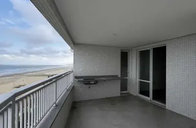 Apartamento guilhermina praia grande 2 dormitórios 2 suítes pé na areia vista ma
