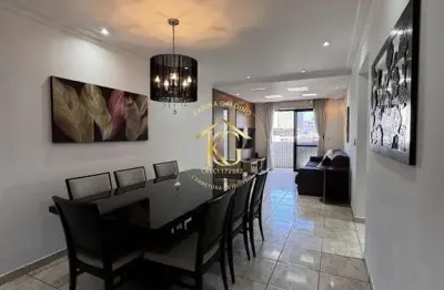 Apartamento semimobiliado de 3 quartos com vista panorâmica em praia grande