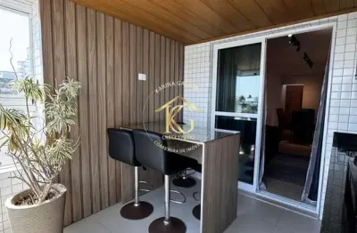 Apartamento 2 dormitórios sendo 1 suíte mobiliado- guilhermina praia grande