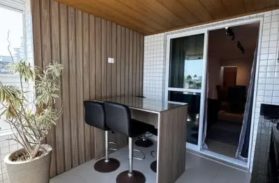 Apartamento 2 dormitórios sendo 1 suíte mobiliado- Guilhermina Praia Grande