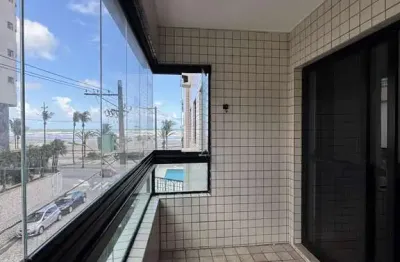 Apartamento aviação praia grande 2 dormitórios 1 suíte vista mar pe na areia