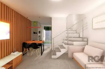 Casa estilo sobrado com 2 quartos e pátio, à venda no bairro vila nova, em porto alegre/rs