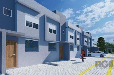 Casa estilo sobrado com 2 quartos e pátio, à venda no bairro vila nova, em porto alegre/rs