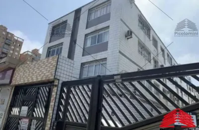 Apartamento à venda em praia grande mobiliado em frente ao mar com 1 quarto, sala com cozinha, 1 banheiro, 1 vaga, 30m² no canto do forte! pé na areia