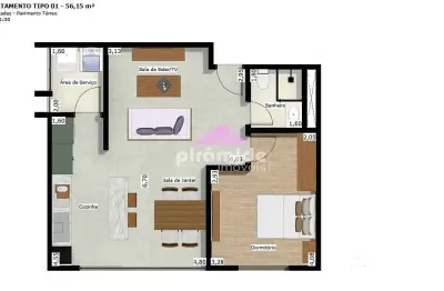 Apartamento com 1 dormitório à venda, 56 m² por r$ 486.535,41 - praia do aruan - caraguatatuba/sp