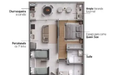 Apto 2dorm/1suíte  -51,70m² - praia das toninhas - ubatuba-sp
