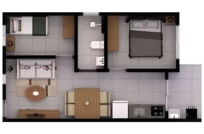Unidade 41,50m² - 2 dormitórios - sertão da quina, maranduba, ubatuba-sp