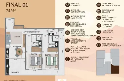 Apto 2 dorm/2suítes- 74,00m² - tenório - ubatuba-sp
