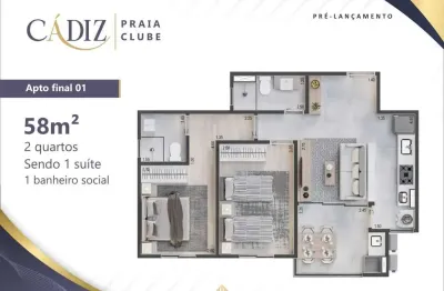 Apartamento com 2 quartos à venda na Avenida Geraldo Nogueira da Silva, 5988, Porto Novo, Caraguatatuba