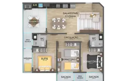 Apartamento com 3 quartos à venda na Avenida Marginal Rio Santos, Massaguaçu, Caraguatatuba