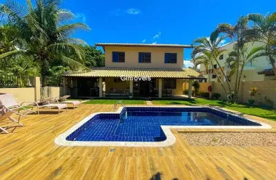 Casa em condomínio fechado com 3 quartos à venda na rodovia ba-099 - estrada do côco, km 08 condomínio vilas do joanes, abrantes, camaçari, 205 m2 por r$ 1.480.000