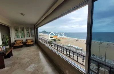 Apto av. atlântica - copacabana p/ venda com 273 m², 3 qts, 1 suíte e 2 vagas. finamente mobiliado.