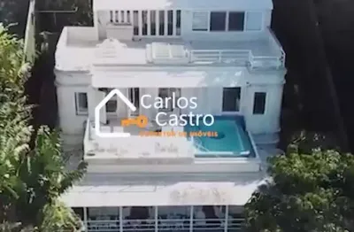 Mansão estilo caribenho vista eterna para o mar com 7 suítes (à venda) 640m², rj - joá