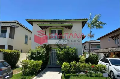 Casa em condomínio com 4/4 com área externa á venda em camaçari - *86168