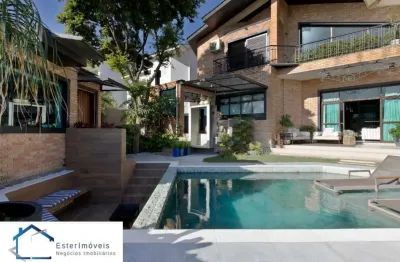 Imponente casa em condomínio no Tamboré, Santana de Parnaíba-SP: 4 quartos, 3 suítes, 3 salas, 6 banheiros, 4 vagas, 540 m².