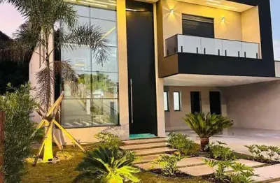 Casa de luxo em condomínio no Jardim Bandeirantes, Santana de Parnaíba-SP: 4 quartos, 4 suítes, 2 salas, 5 banheiros, 6 vagas, 358m².