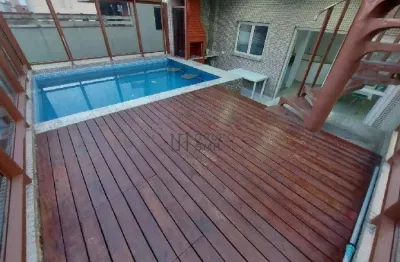 Cobertura com 3 dormitórios à venda, 180 m² por r$ 650.000,00 - jardim três marias - guarujá/sp