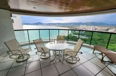 Cobertura com 5 dormitórios à venda, 420 m² por r$ 4.500.000 - praia da enseada - tortugas - guarujá/sp