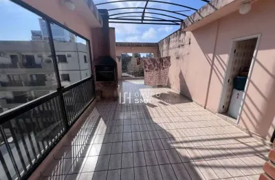 Cobertura com 2 suítes, 197 m² - venda por r$ 650.000 ou aluguel por r$ 6.600/mês - jardim las palmas - guarujá/sp
