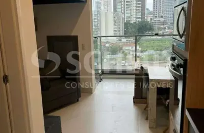 Studio mobiliado no brooklin 27m², 1 quarto, 1 banheiro, sala, à 150 metros da estação do  metro.