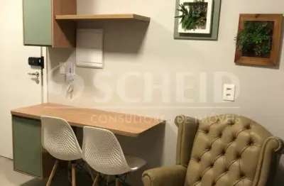 Studio mobiliado no brooklin com 25m², 1 quarto sendo 1 suíte. locação