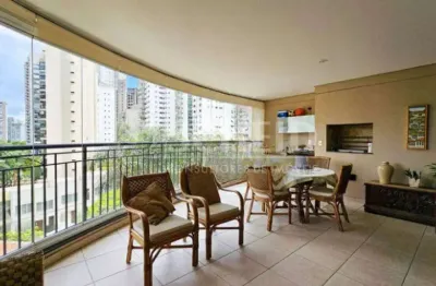 Apartamento pra locação mobiliado no brooklin 178m2, 4 dormitorios, 2 suites, 3 vagas