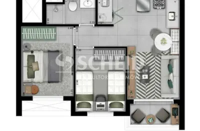 Apartamento para venda na vila das belezas com 42m² - 2 quartos