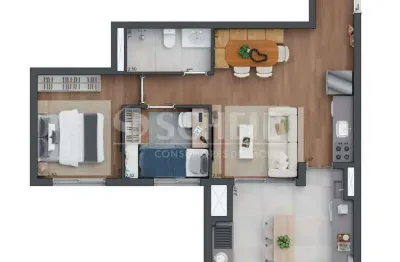 Apartamento para venda - 2 quartos - 60m² - 1 vaga - brooklin