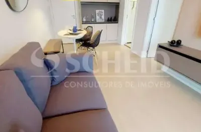 Apartamento mobiliado a venda, 1 quarto, 1 banheiro, 1 vaga, 41,40m² localizado na vila andrade.