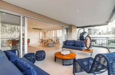 Locação de apartamento mobiliado de alto padrão no itaim bibi com 275m², 4 suítes e 5 vagas