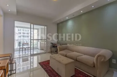 Apartamento para locação 48m² - mobiliado. 1 dormitório suíte, sala com varanda.