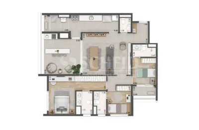 Apartamento a venda no alto da boa vista - no contra piso. 125 m², 3 suítes, 2 vagas.