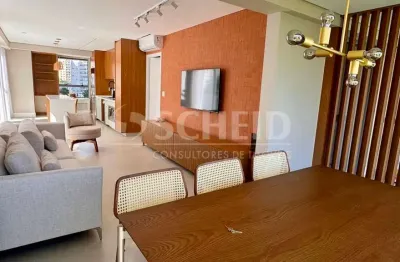 Apartamento mobiliado com 2 dormitórios, 1 suíte, lazer completo, varanda, vila nova conceição