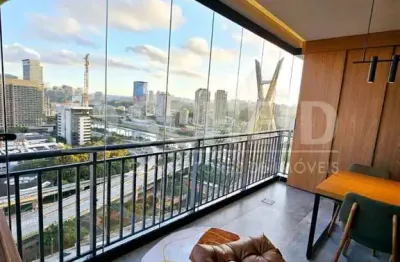 Apartamento mobiliado para locação com 62m², 1 quarto, 1 suíte, cozinha americana, terraço 2 vagas.