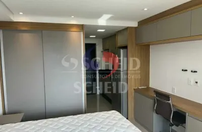 Apartamento studio mobiliado para locação no Alto da Boa Vista com 25m² ao lado do metrô
