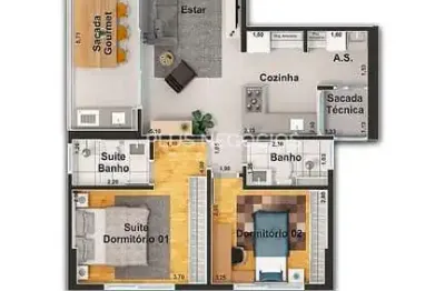 Apartamento a venda no condomínio alameda jk com 2 dormitórios de 78m² com suíte e varanda gourmet