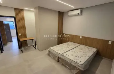 Loft mobiliado novo para alugar na av. são joão – votorantim, com ar-condicionado, quintal e vaga o