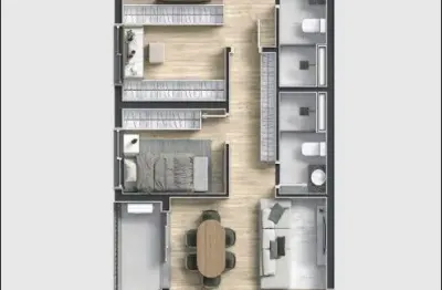 Excelente apartamento com 3 quartos sendo 1 suíte, 1 vaga