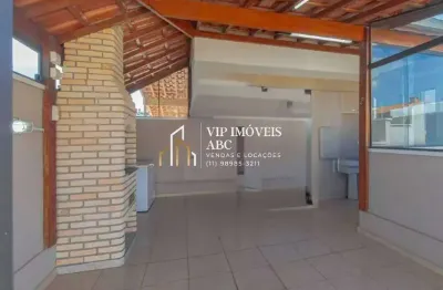 Oportunidade linda cobertura 100m² à venda na vila tibiriçá por r$335mil