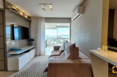 Apartamento mobiliado com vista mar e 03 dormitórios, em são josé/sc