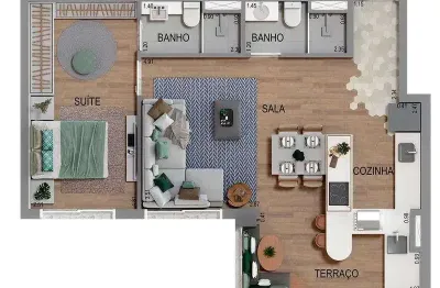 Apartamento com 1 quarto à venda na rua dempachi nakayama, jardim esperança, barueri, 55 m2 por r$ 493.818