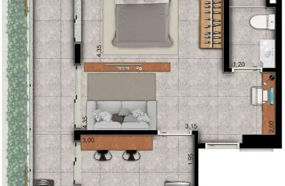 Apartamento com 1 quarto à venda na avenida copacabana, 525, dezoito do forte empresarial/alphaville., barueri, 46 m2 por r$ 562.320