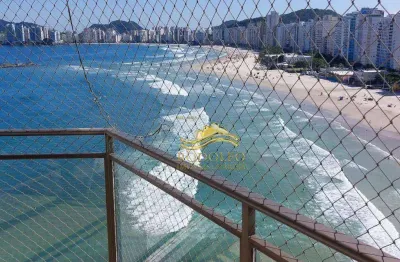 Guarujá praia das pitangueiras frente ao mar com vista 2 dormitórios 181,83m² 2 vagas ampla sala mobiliado e decorado