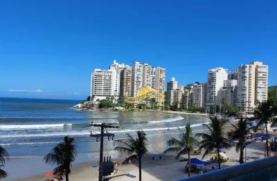 Guarujá praia das astúrias frente ao mar com vista 3 dormitórios 135m² 2 vagas serviço de praia