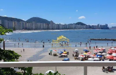 Guarujá praia das astúrias frente ao mar com vista 3 dormitórios + suíte empregada 147m² 1 vaga